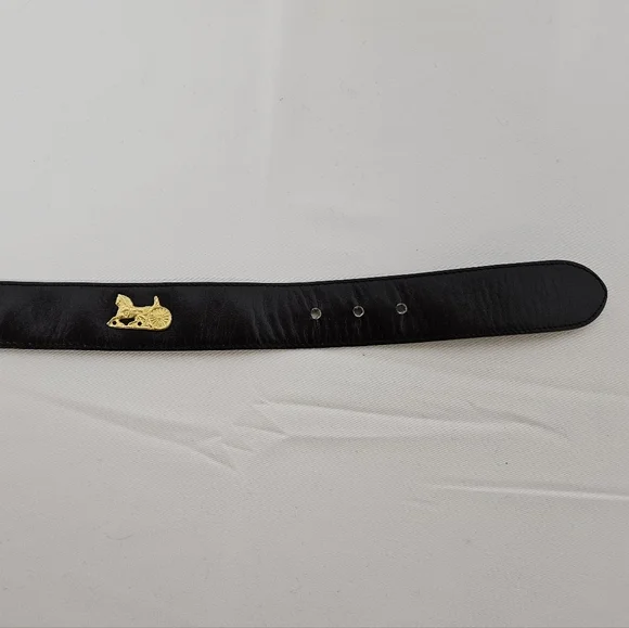 Celine Carriage Belt In Black Leather And Gold Hardware Women's Size 70 - Picture 7 of 13